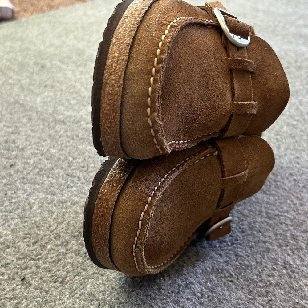 Birkenstock Shoes Womens Size 9 Brown Suede Clog Mule Slip On Buckle Comfort - Picture 12 of 14